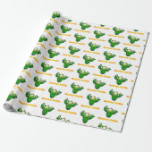 Papier Cadeau Illustration de cactus souriant mignon (Déroulé)