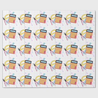 Papier Cadeau Illustration de calculatrice et de fournitures sco