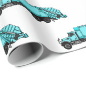 Papier Cadeau Illustration de camion à ordures (Coin rond)