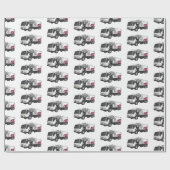 Papier Cadeau Illustration de camion à ordures (Plat)