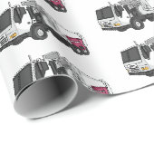 Papier Cadeau Illustration de camion à ordures (Coin rond)