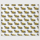 Papier Cadeau Illustration de camion de grue (Plat)