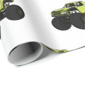 Papier Cadeau Illustration de camion monstre (Coin rond)
