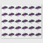 Papier Cadeau Illustration de camion semi-remorque (Plat)