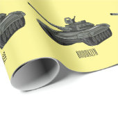 Papier Cadeau Illustration de caricature de réservoir (Coin rond)