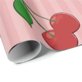 Papier Cadeau Illustration de cerises (Coin rond)