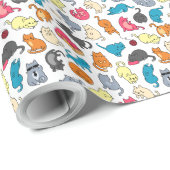 Papier Cadeau Illustration de chats, de chatons mignons (Coin rond)