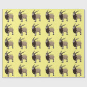 Papier Cadeau Illustration de chèvre de Markhor (Plat)