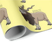 Papier Cadeau Illustration de chèvre de Markhor (Coin rond)