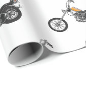 Papier Cadeau Illustration de Chopper Motorcycle 1950 (Coin rond)