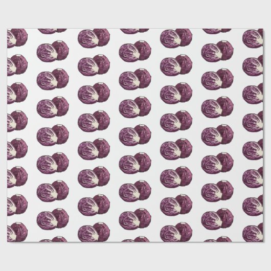 Papier Cadeau Illustration de chou rouge (Plat)