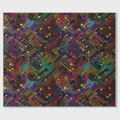 Papier Cadeau Illustration de conception de carte de circuit Cus (Plat)