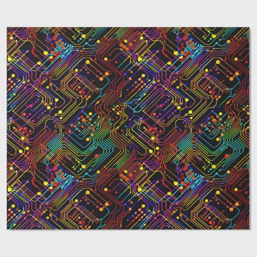 Papier Cadeau Illustration de conception de carte de circuit Cus (Plat)