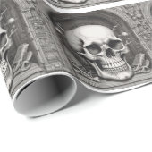 Papier Cadeau Illustration de crâne (Coin rond)