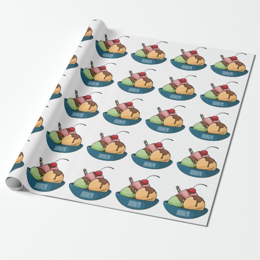 Papier Cadeau Illustration de crème glacée (Déroulé)