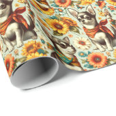 Papier Cadeau Illustration de Cute Retro Chihuahua (Coin rond)