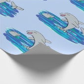 Papier Cadeau Illustration de dauphins heureux adorables (Coin)