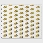 Papier Cadeau Illustration de dessin animé Bulldozer (Plat)