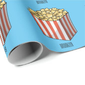 Papier Cadeau Illustration de dessin animé Popcorn (Coin rond)