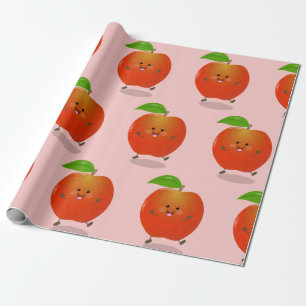 Papier Cadeau Illustration de dessin animé sur la pomme de danse