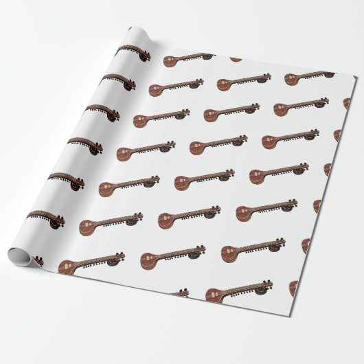 Papier Cadeau Illustration de dessin de Sitar (Déroulé)