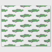Papier Cadeau Illustration de dessin de voiture classique 1959 (Plat)
