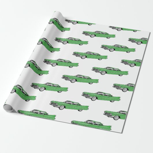 Papier Cadeau Illustration de dessin de voiture classique 1959 (Déroulé)