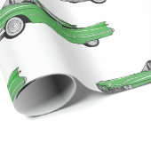 Papier Cadeau Illustration de dessin de voiture classique 1959 (Coin rond)