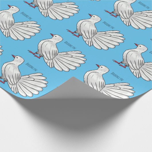 Papier Cadeau Illustration de dessin d'oiseau pigeon sauvage (Coin)