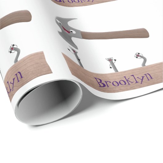 Papier Cadeau Illustration de dessin mignon, marteau et ongles (Coin rond)