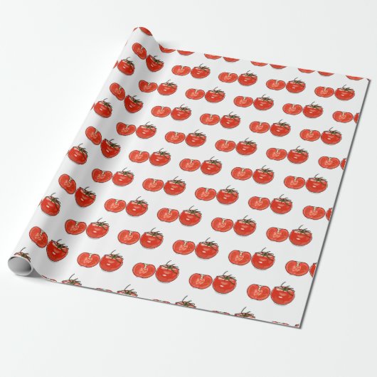 Papier Cadeau Illustration de dessin sur la tomate (Déroulé)