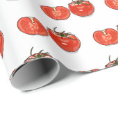 Papier Cadeau Illustration de dessin sur la tomate (Coin rond)