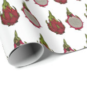 Papier Cadeau Illustration de dragon fruit (Coin rond)