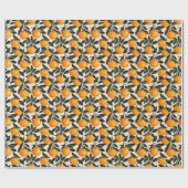 Papier Cadeau Illustration de feuille orange joyeuse (Plat)
