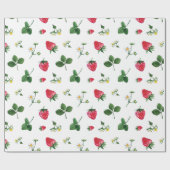 Papier Cadeau Illustration de fraise sur papier d'emballage (Plat)