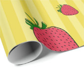 Papier Cadeau Illustration de fraises (Coin rond)