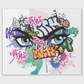Papier Cadeau Illustration de graffiti avec lettres de graffitis (Plat)