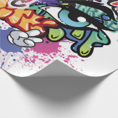 Papier Cadeau Illustration de graffiti avec lettres de graffitis (Coin)
