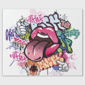 Papier Cadeau Illustration de graffiti avec lettres de graffitis (Plat)