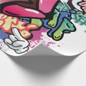 Papier Cadeau Illustration de graffiti avec lettres de graffitis (Coin)