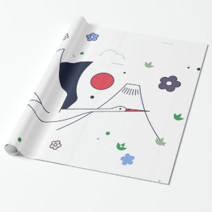 Papier Cadeau Illustration de grue abstraite