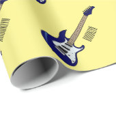 Papier Cadeau Illustration de guitare électrique (Coin rond)