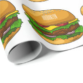 Papier Cadeau Illustration de Hamburger (Coin rond)