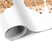 Papier Cadeau Illustration de hérissons (Coin rond)