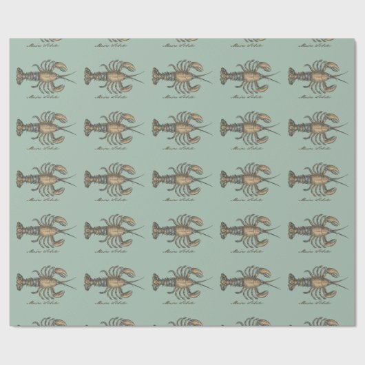 Papier Cadeau Illustration de homard, fruits de mer du Maine (Plat)