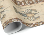 Papier Cadeau Illustration de homard, fruits de mer du Maine (Coin rond)