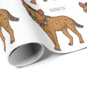 Papier Cadeau Illustration de Hyena et de fleurs (Coin rond)