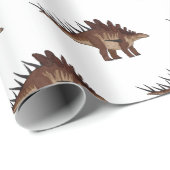 Papier Cadeau Illustration de Kentrosaurus (Coin rond)