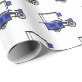 Papier Cadeau Illustration de la charrette alimentaire (Coin rond)