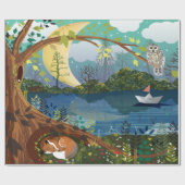 Papier Cadeau Illustration de la faune de Riverside Idyllic (Plat)
